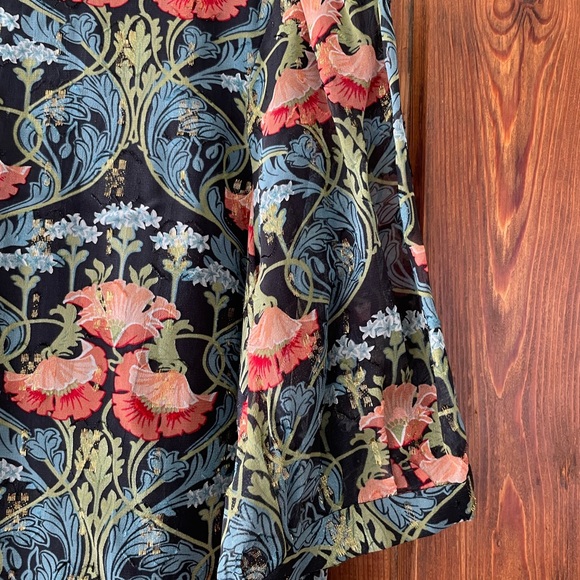 Anthropologie Meadow Rue Blue Pink Gold Top 0 - Picture 2 of 8